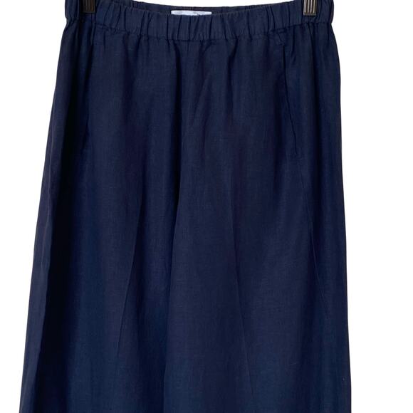 VELVET by GRAHAM & SPENCER Lola 100% Linen Wide Leg Pants Shadow Blue, X-Small - Picture 7 of 12